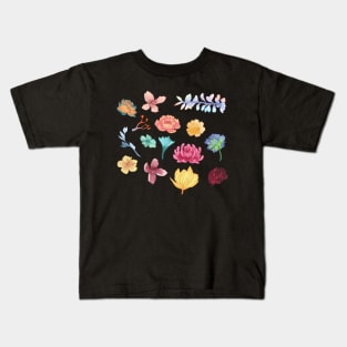 Colorful Soft Flower Set Kids T-Shirt